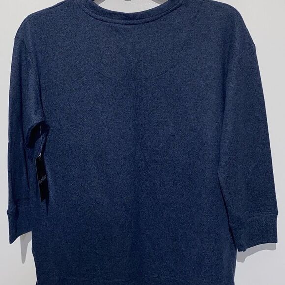 Cuddl Duds Women's Navy Blue Crew Neck High Low Pullover Sleep shirt Size XS NWT - Picture 5 of 9